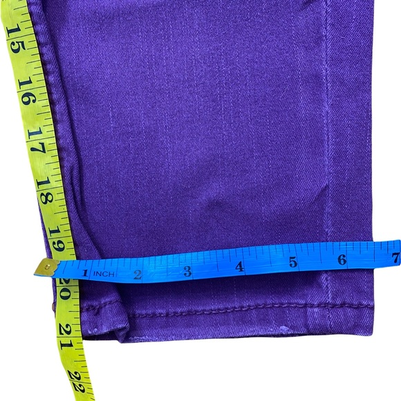 Seven7 Women's Purple Denim Distressed Cropped Stretch Capris Jeans 10 Petite - Picture 8 of 11